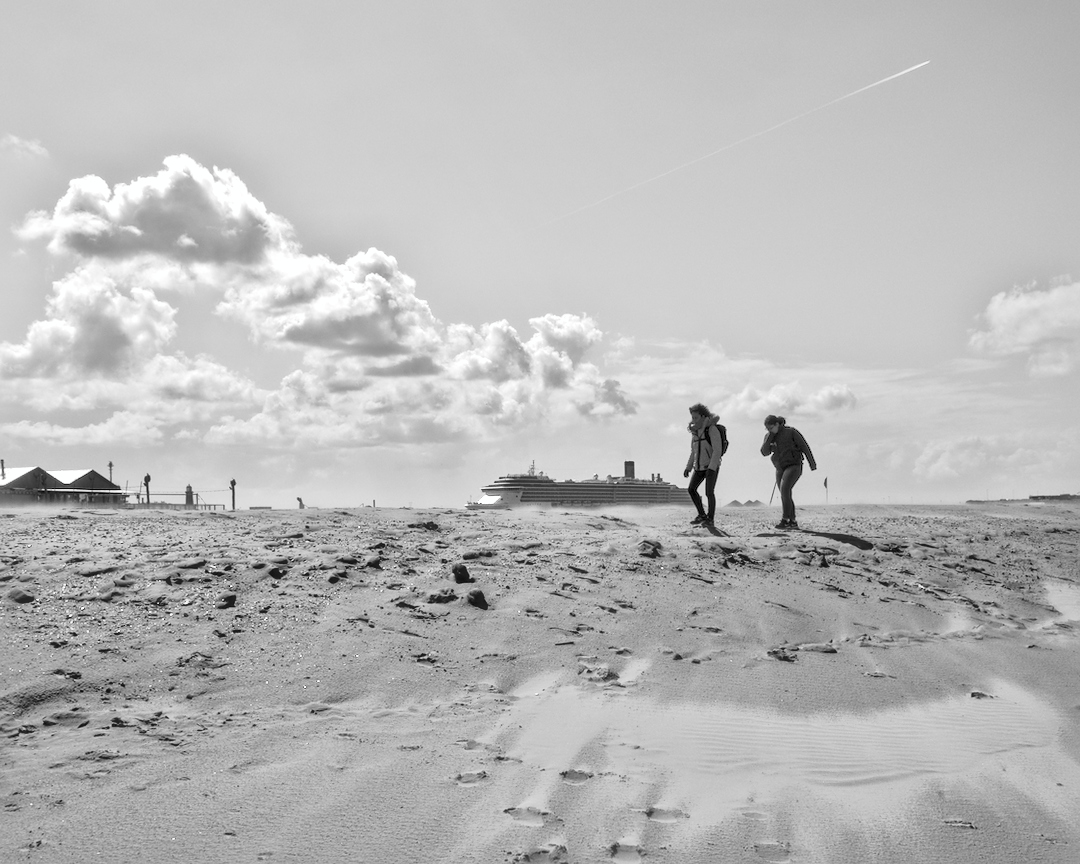 Stranded ship in the sand