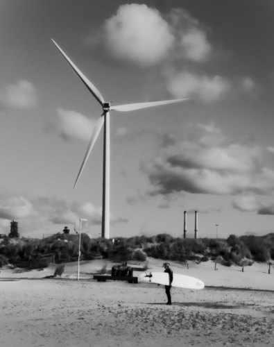 Windmolen Ijmuiden zwart-wit